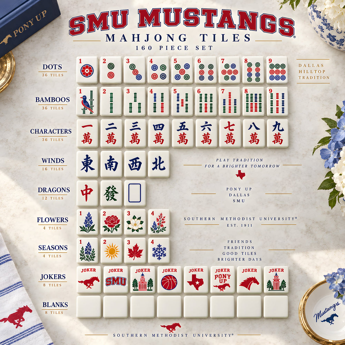 Premium SMUM Mahjong Tiles Set TNSM