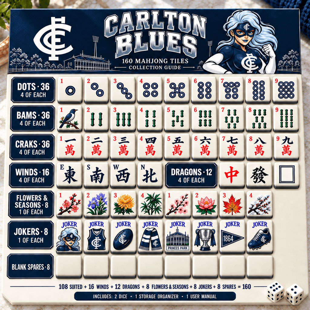 Premium CTB Mahjong Tiles Set TTMH