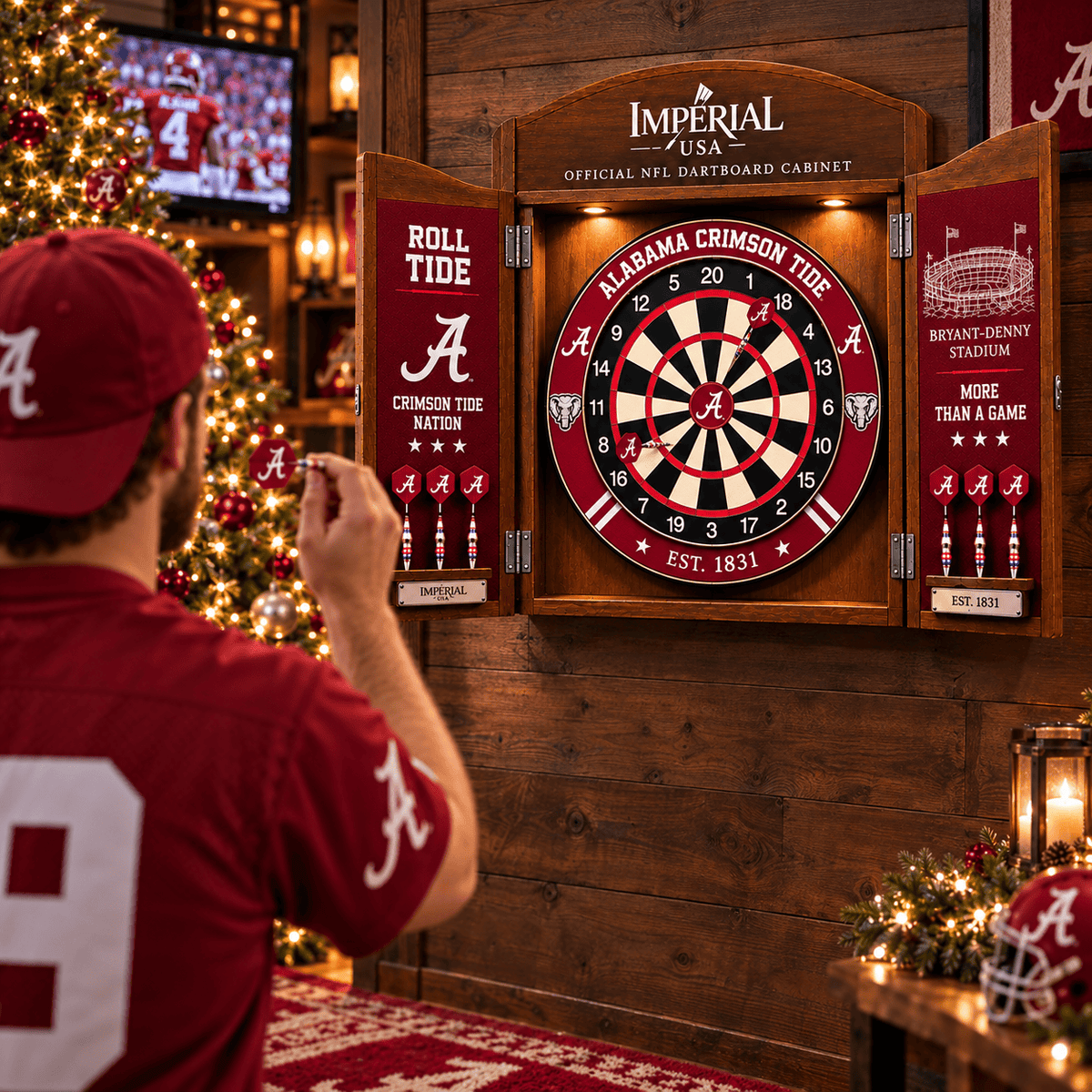 MHC Premium Dartboard Cabinet Set – Wall-Mounted Dart Game PNPA