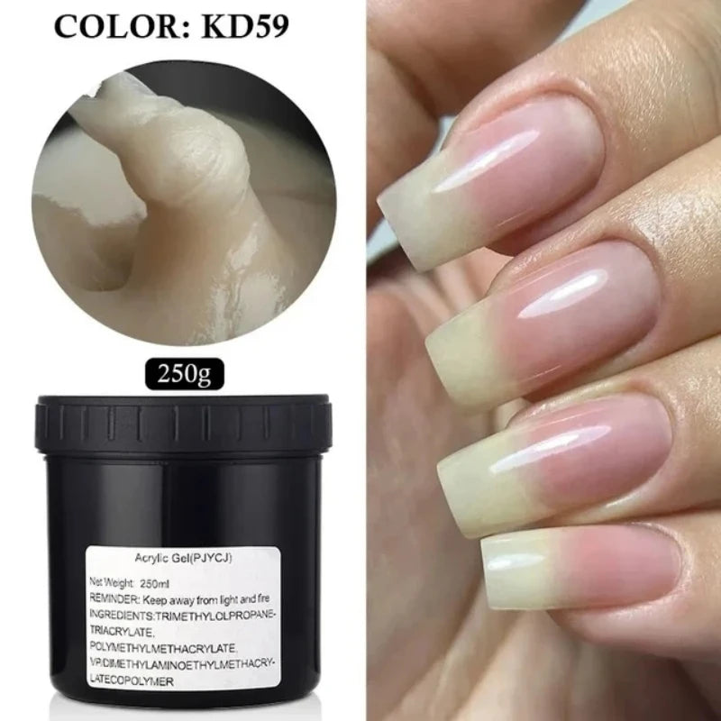 MSHARE 250g Clear Acrylic Gel Hard Gel For Nail Extension Pink Nude White Acrygel Hema TPO Free Builder Nail Gel French Nail Art